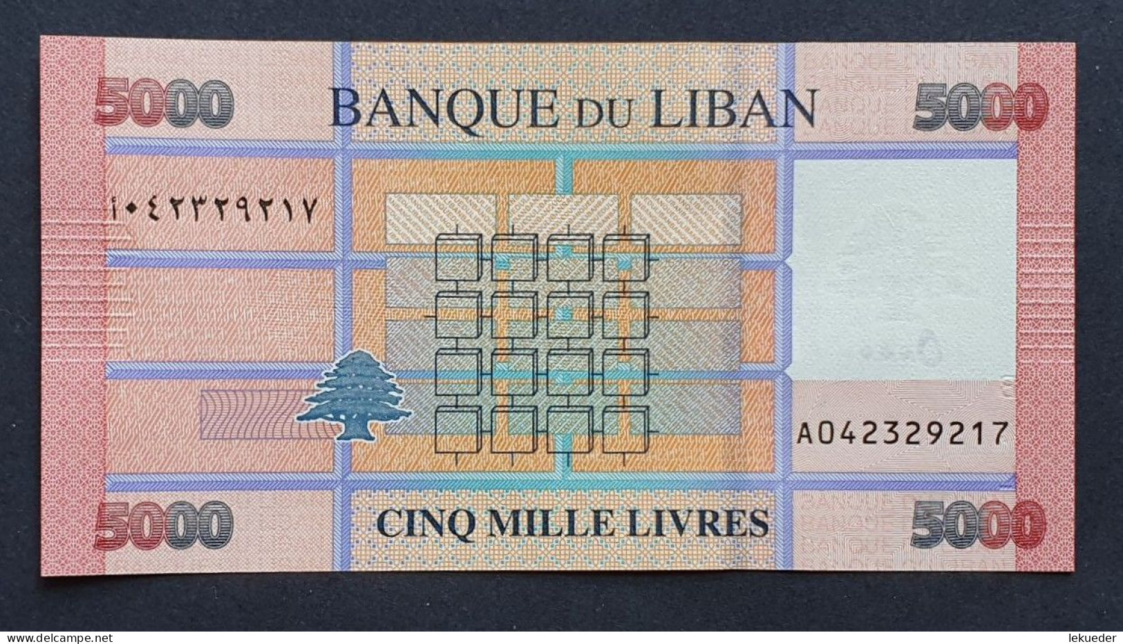 Billete De Banco De LIBANO - 5000 Livres, 2021  Sin Cursar - Libanon