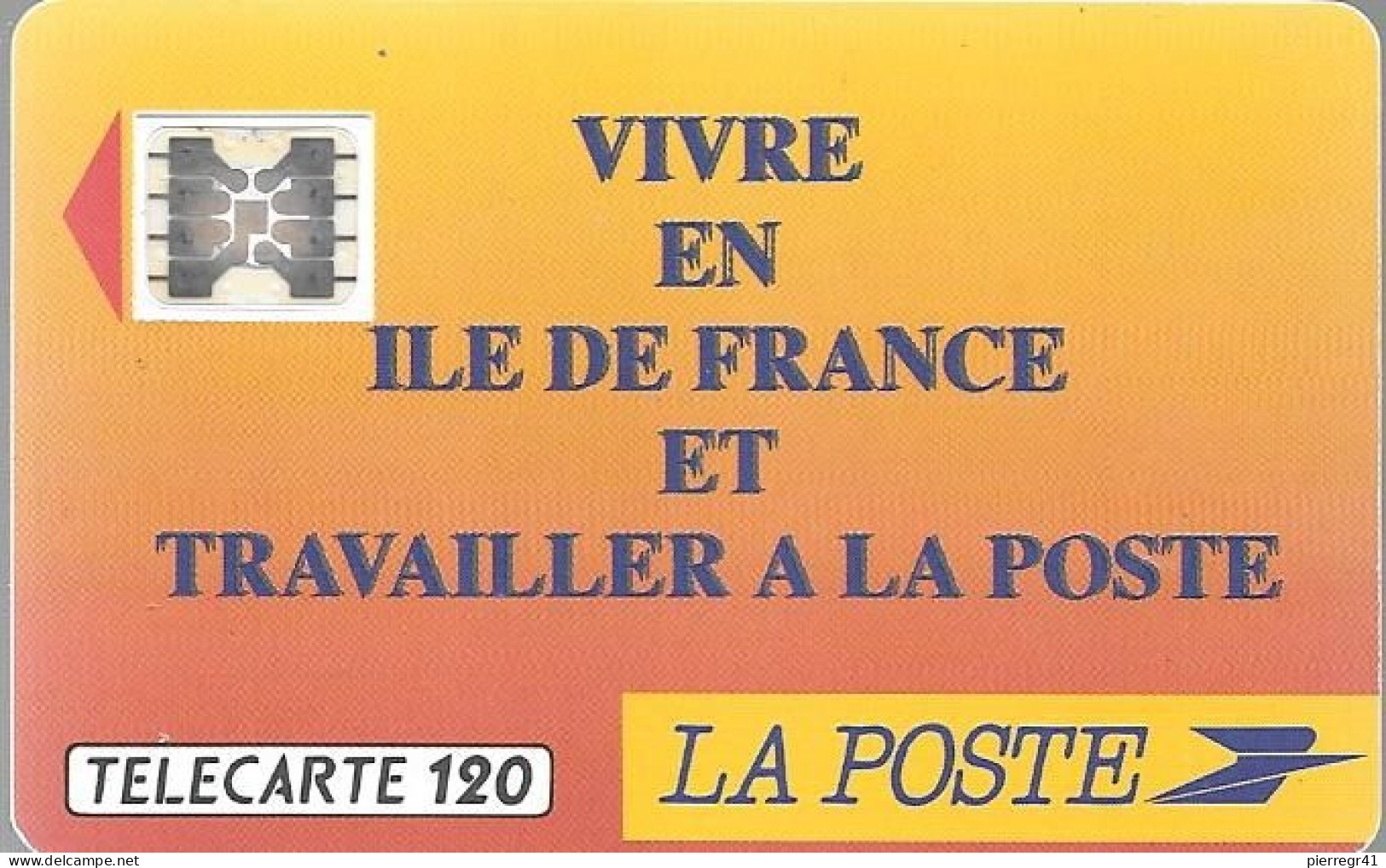 CARTE-PUBLIC-F-137-1990-120U-SC4 Sc4Ob-Trou 6-LA POSTE-Ile De France-5Pe 21701-UTILISEE-  TBE- - 1990