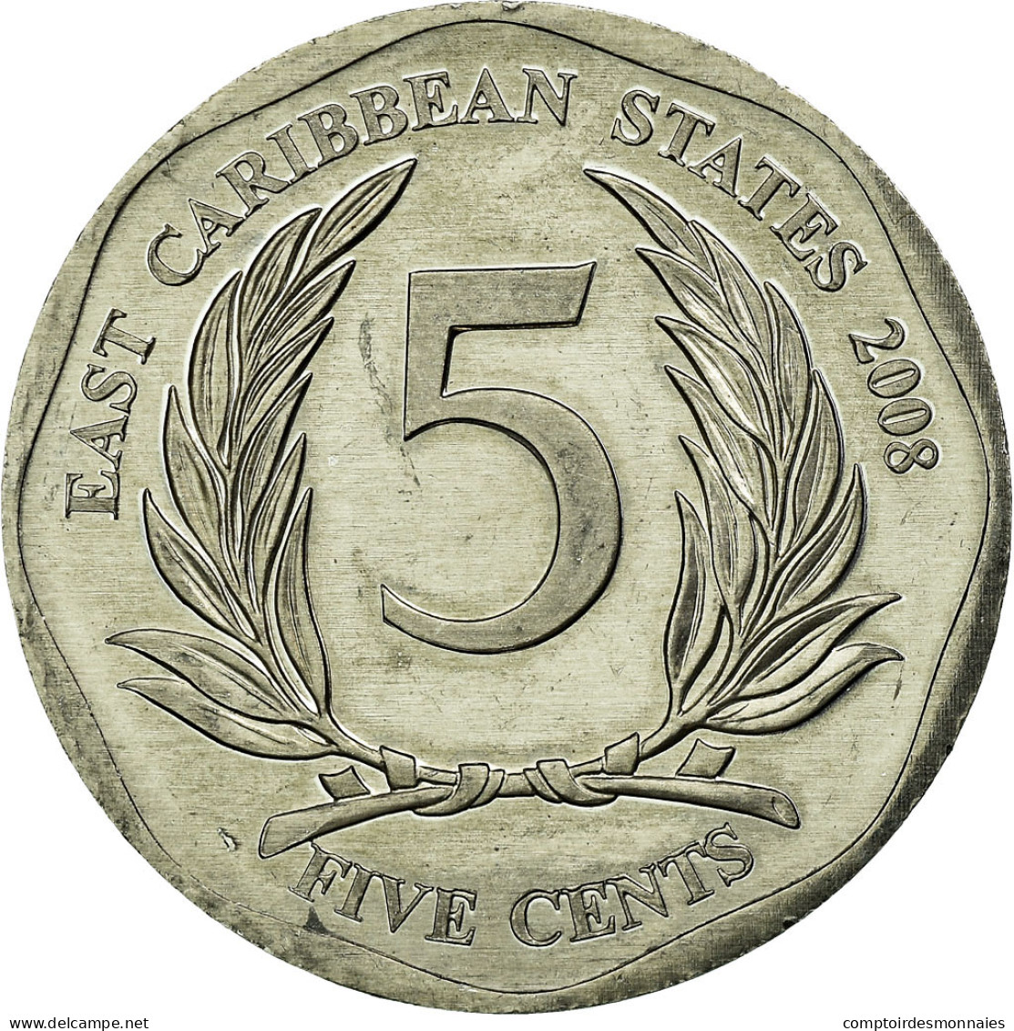 Monnaie, Etats Des Caraibes Orientales, Elizabeth II, 5 Cents, 2008, British - East Caribbean States