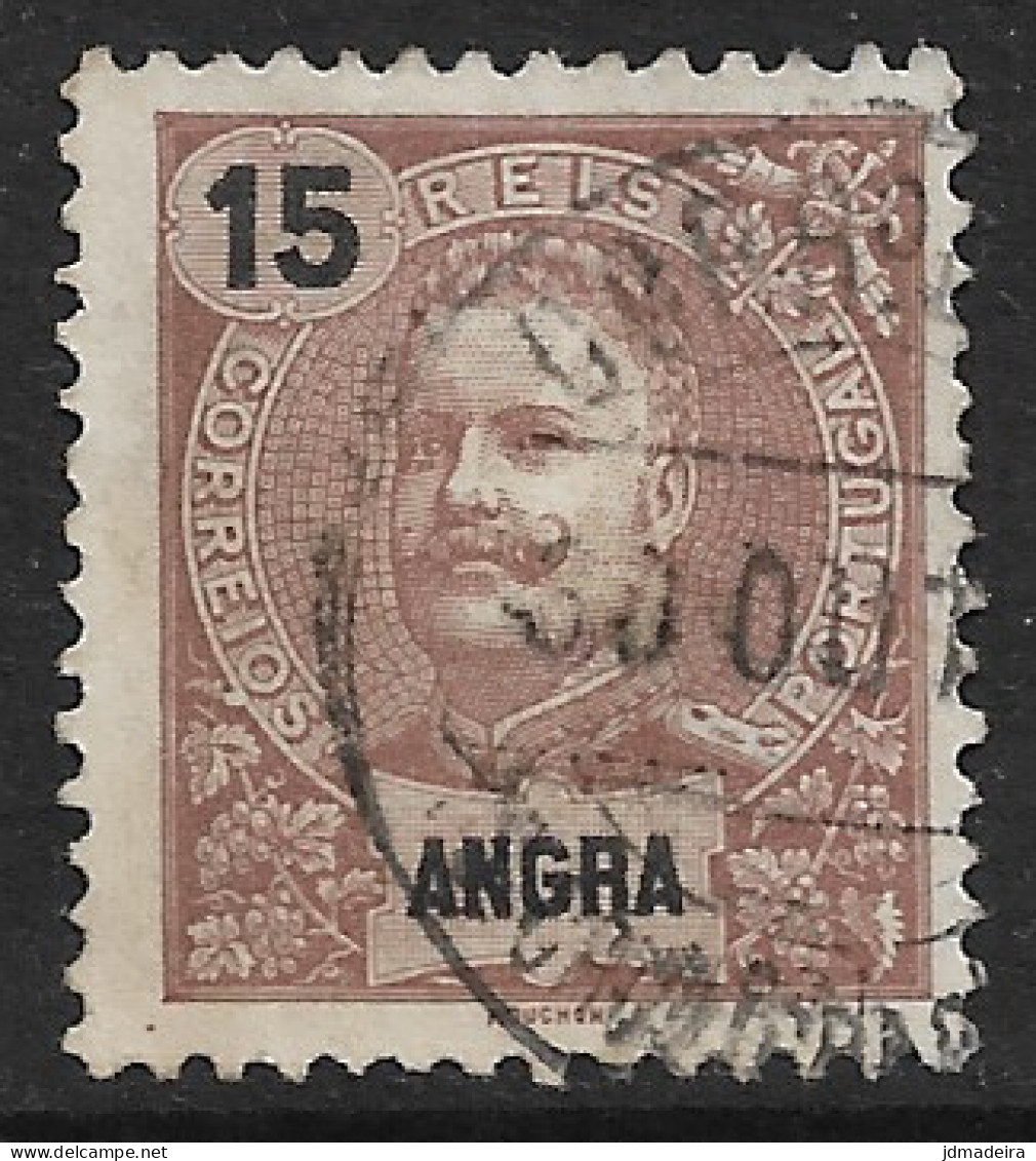 Angra – 1897 King Carlos 15 Réis Used Stamp - Angra