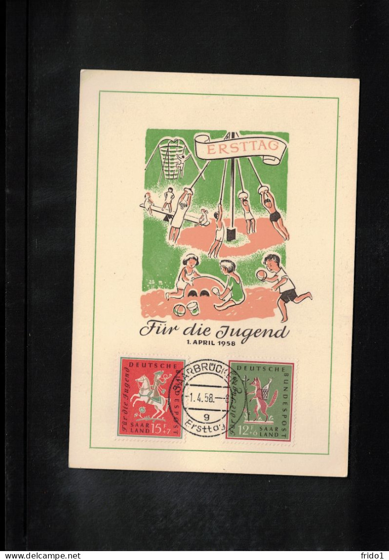 Saar 1958 Fuer Die Jugend - Volkslieder FDC - FDC