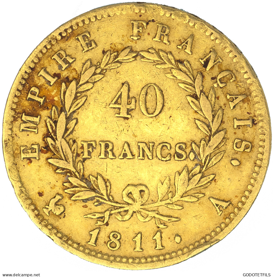 Premier-Empire- 40 Francs Napoléon Ier Tête Laurée 1811 Paris - 40 Francs (oro)