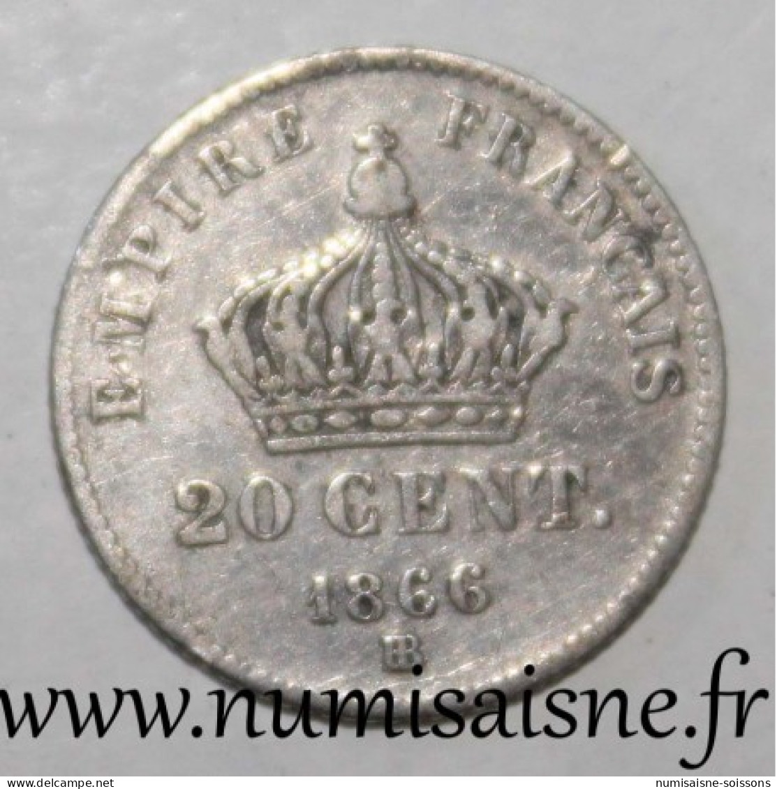 GADOURY 308 - 20 CENTIMES 1866 BB - Strasbourg - TYPE NAPOLEON III - KM 805 - TTB - Sonstige & Ohne Zuordnung