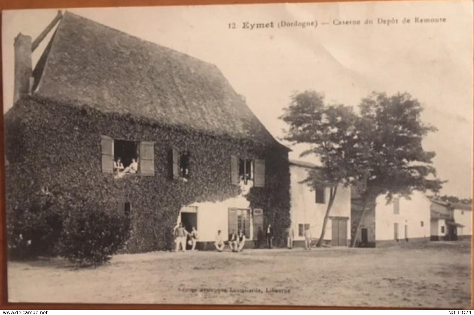 MILITARIA, Cpa 24 Dordogne, Eymet Caserne Du Dépôt De Remonte, éd L. Garde - Eymet