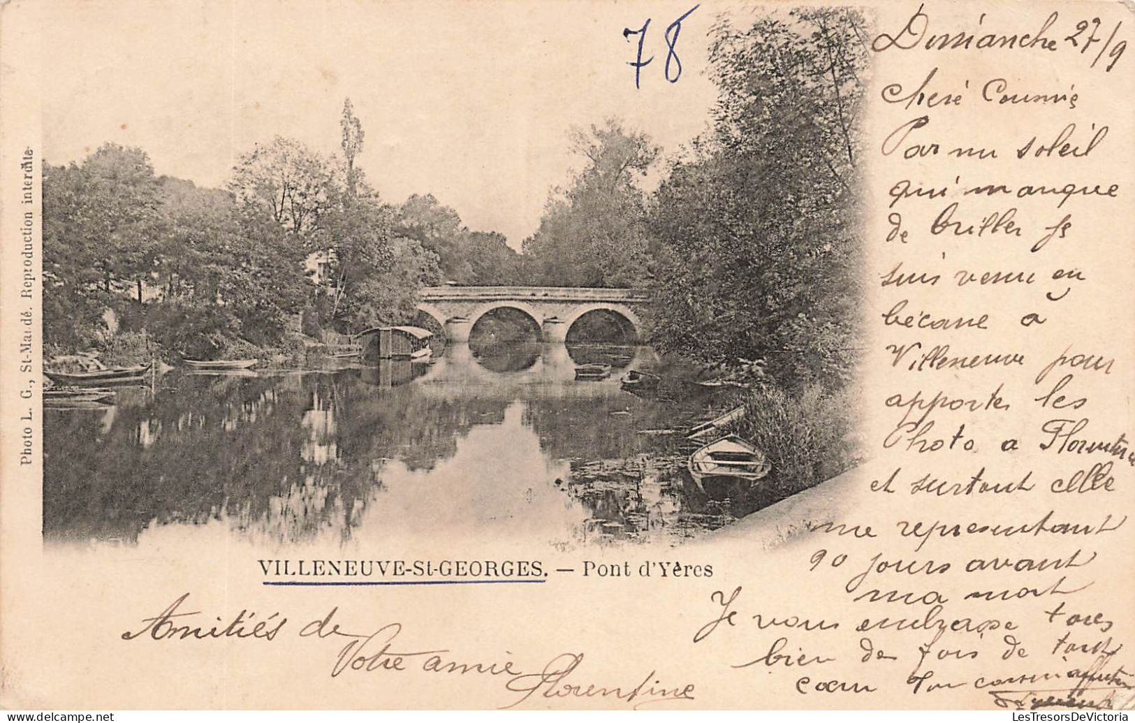 FRANCE - Villeneuves Saint Georges -  Vue Sur Le Pont D'Yères - Carte Postale Ancienne - Villeneuve Saint Georges