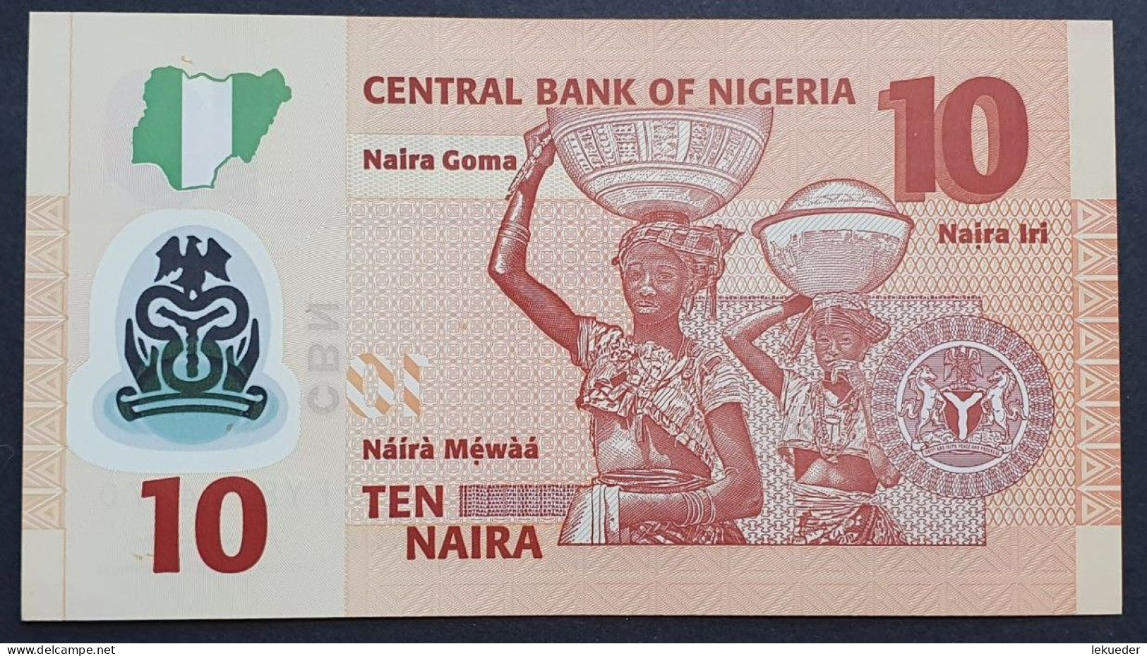 Billete De Banco De NIGERIA - 10 Naira (Polímero), 2022  Sin Cursar - Nigeria