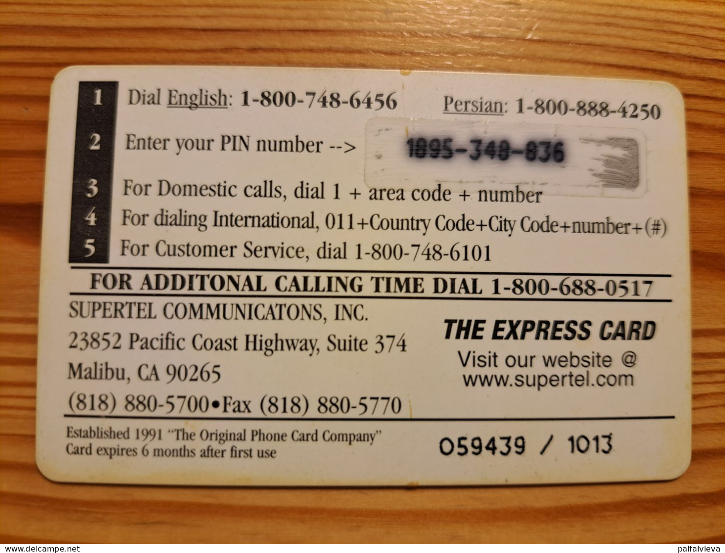 Prepaid Phonecard USA, SuperTel, Express Card - Other & Unclassified