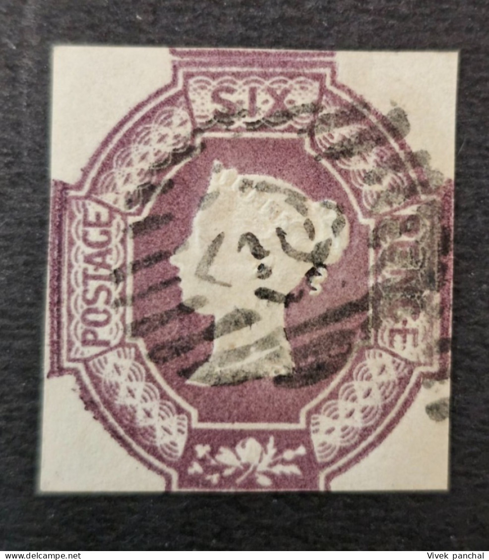 1854 QV 6d Mauve H3(1) Embossed 2+ Margins SG#58 - Gebruikt