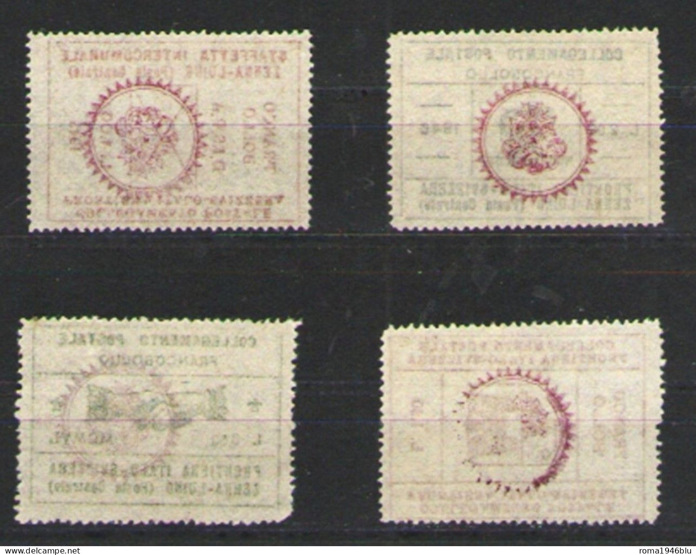 SVIZZERA ITALIA 1945 COLLEGAMENTO POSTALE FRONTIERA ZENNA LUINO 4 VALORI ** MNH - Ongebruikt