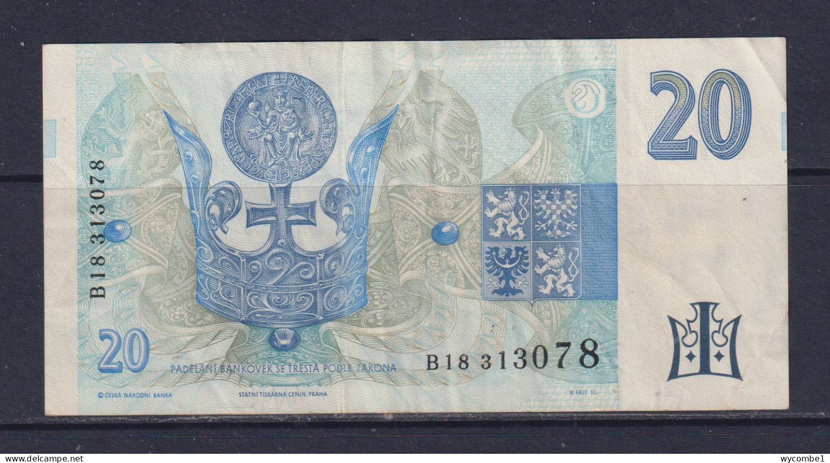 CZECH REPUBLIC  - 1994 20 Korun Circulated Banknote - Tchéquie