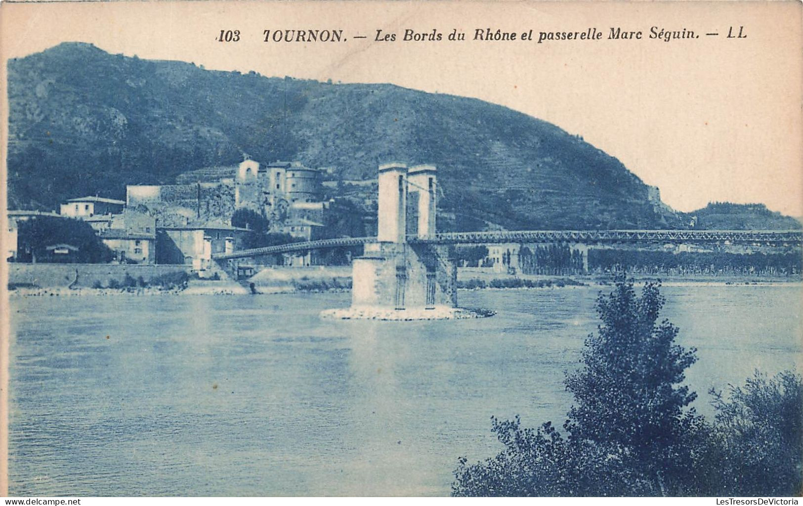 FRANCE - Tournon - Les Bords Du Rhône Et Passerelle Marc Séguin - LL - Carte Postale Ancienne - Tournon