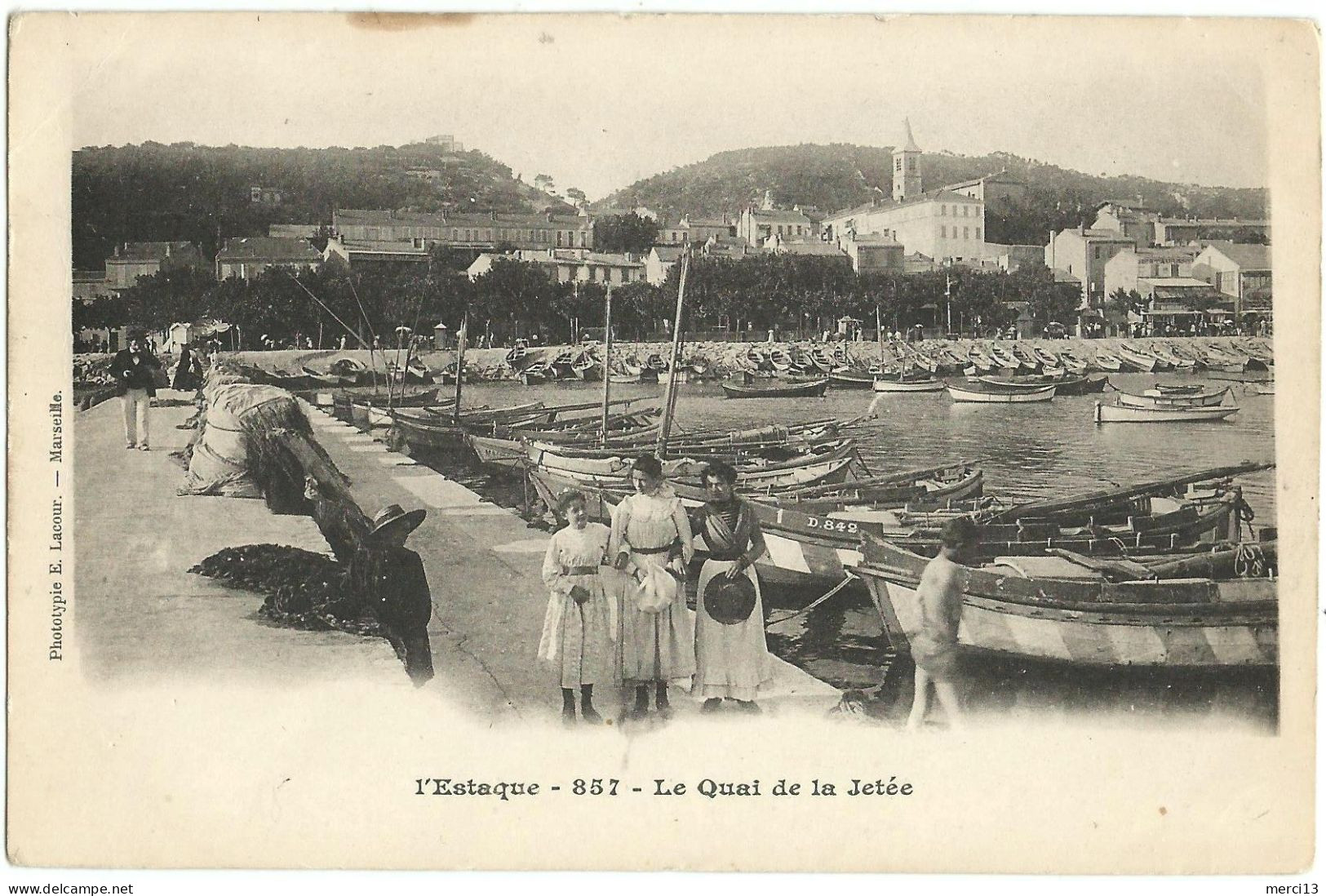 Précurseur De L’ESTAQUE (13) – Le Quai De La Jetée. Editeur Lacour, N° 857. - L'Estaque