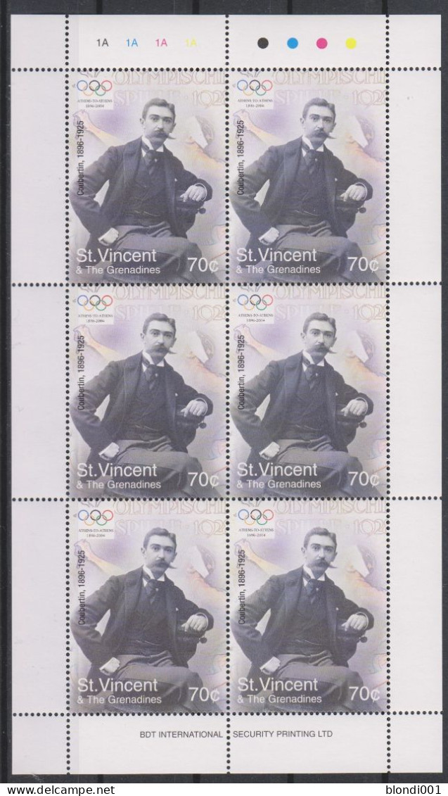 Olympics 2004 - History - ST. VINCENT - Sheet MNH - Sommer 2004: Athen