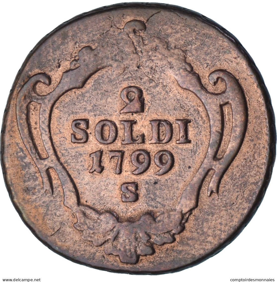 Italie, GORIZIA, Francesco II, 2 Soldi, 1799, Smolník, Cuivre, TB+, KM:44 - Gorizia
