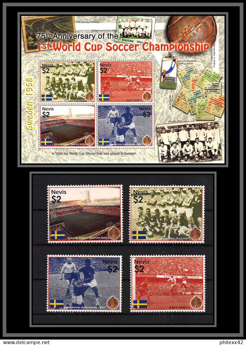 81211 Nevis Mi N°2069/2072 75th Anniversary 1rst World Cup Sweden 1958 Coupe Du Monde TB Neuf ** MNH Football Soccer - 1958 – Sweden