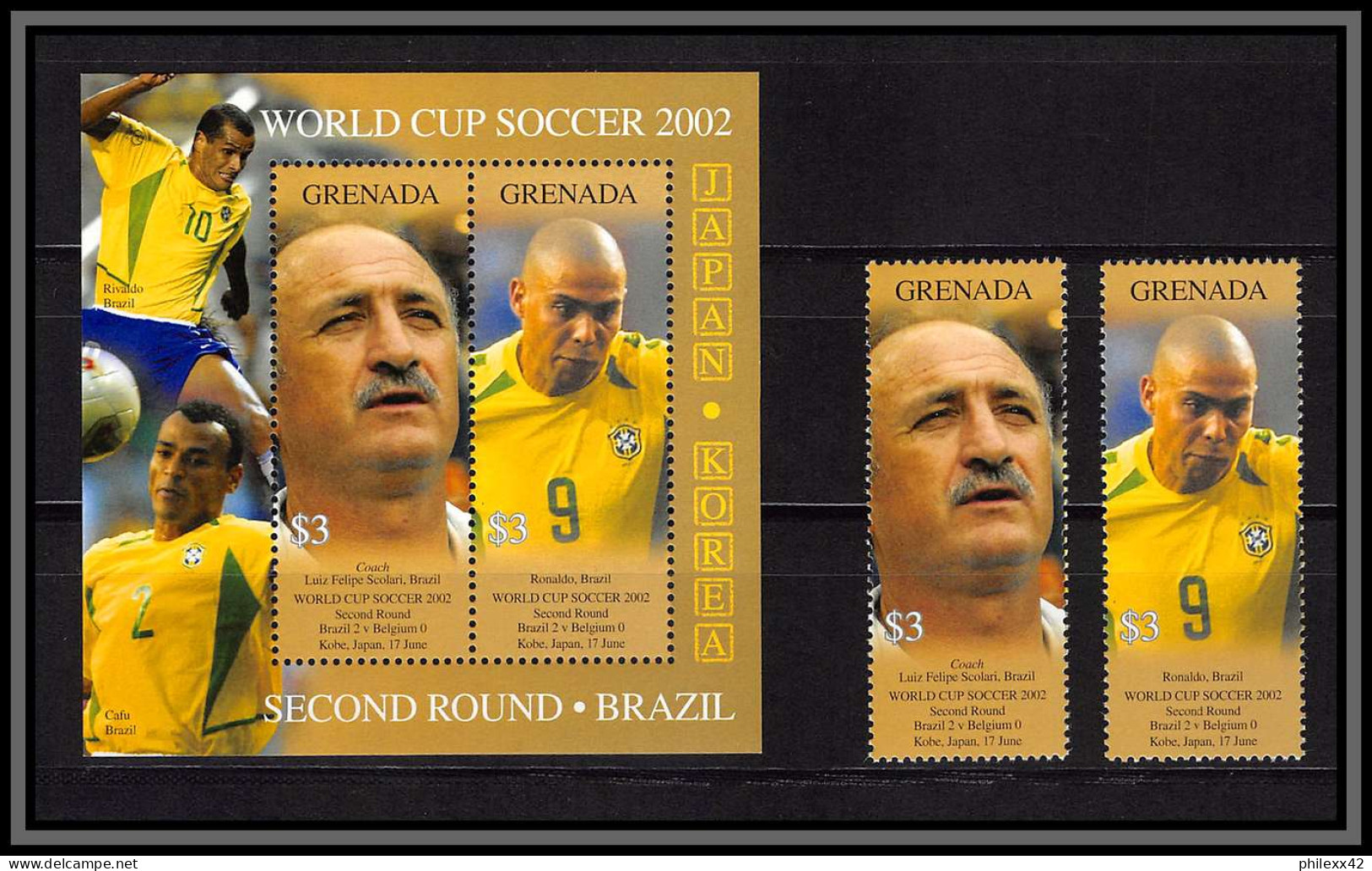 81223b Grenada Grenade MI N°694 Brazil Brésil Ronaldo World Cup Coupe Du Monde Japan Korea 2002 ** MNH Football Soccer - 2002 – Zuid-Korea / Japan