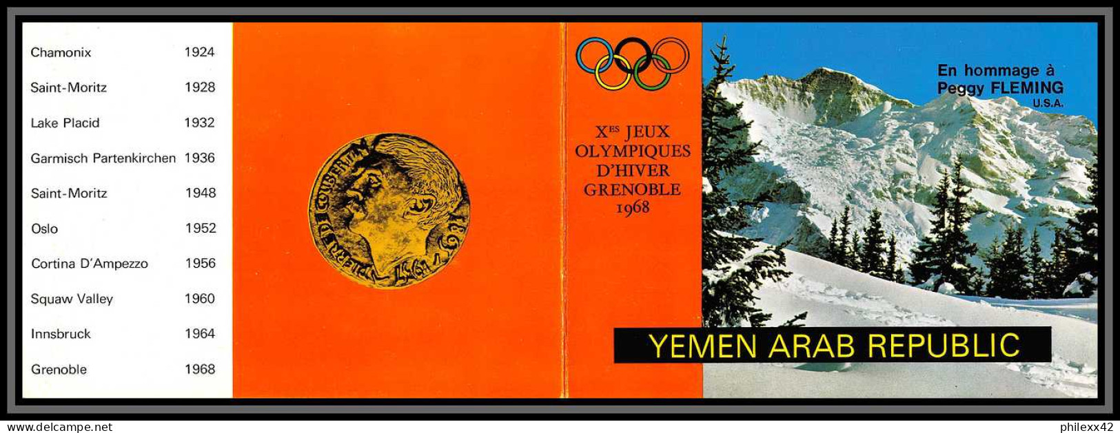 Nord Yemen YAR - 3937/ N°709 Peggy Fleming Booklet Jeux Olympiques Olympic Games Grenoble 68 OR Gold Neuf ** MNH - Hiver 1968: Grenoble