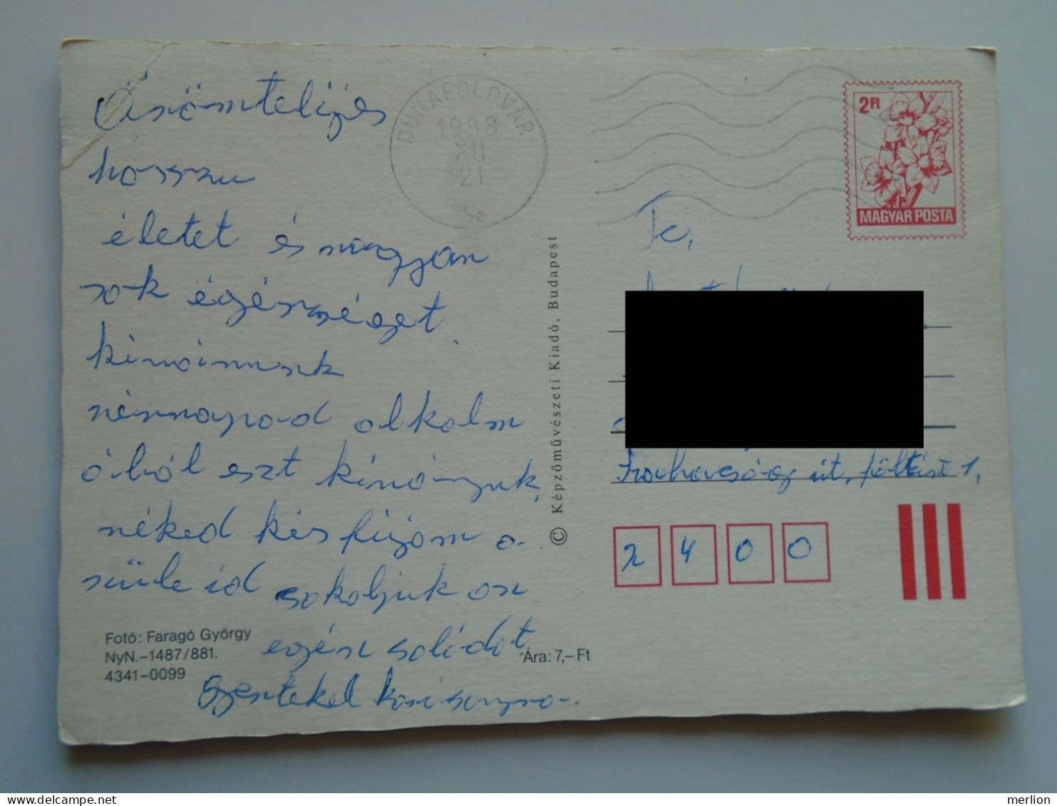 D200836  Hungary Postal Stationery Entier -Ganzsache - 2 Ft Nr. NyN - 1487/881 - Ganzsachen