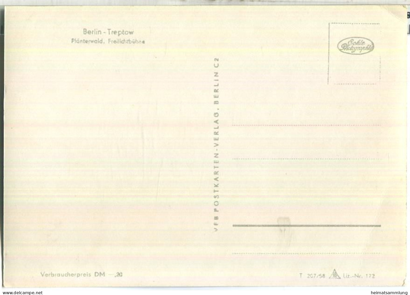 Berlin - Treptow - Plänterwald - Freilichtbühne - Foto-Ansichtskarte - Verlag VEB Postkartenverlag Berlin - Treptow