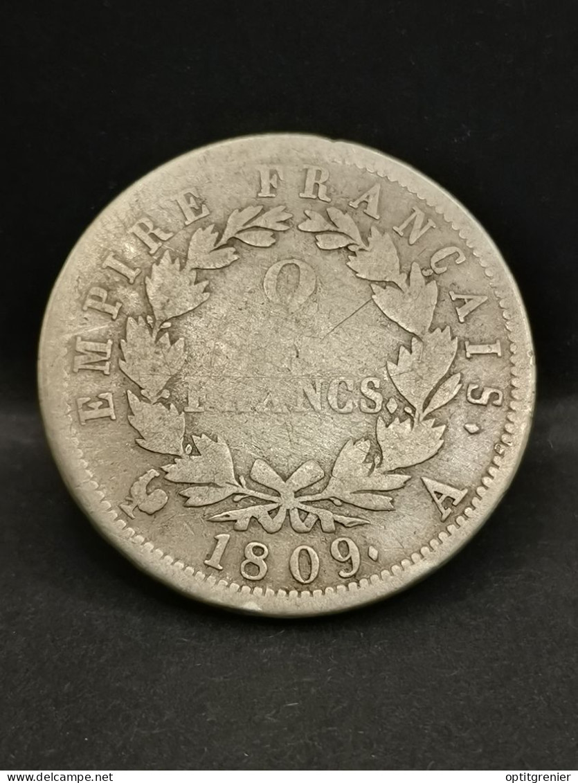 2 FRANCS ARGENT 1809 A PARIS NAPOLEON TETE LAUREE EMPIRE 468863 EX. FRANCE / SILVER - 2 Francs