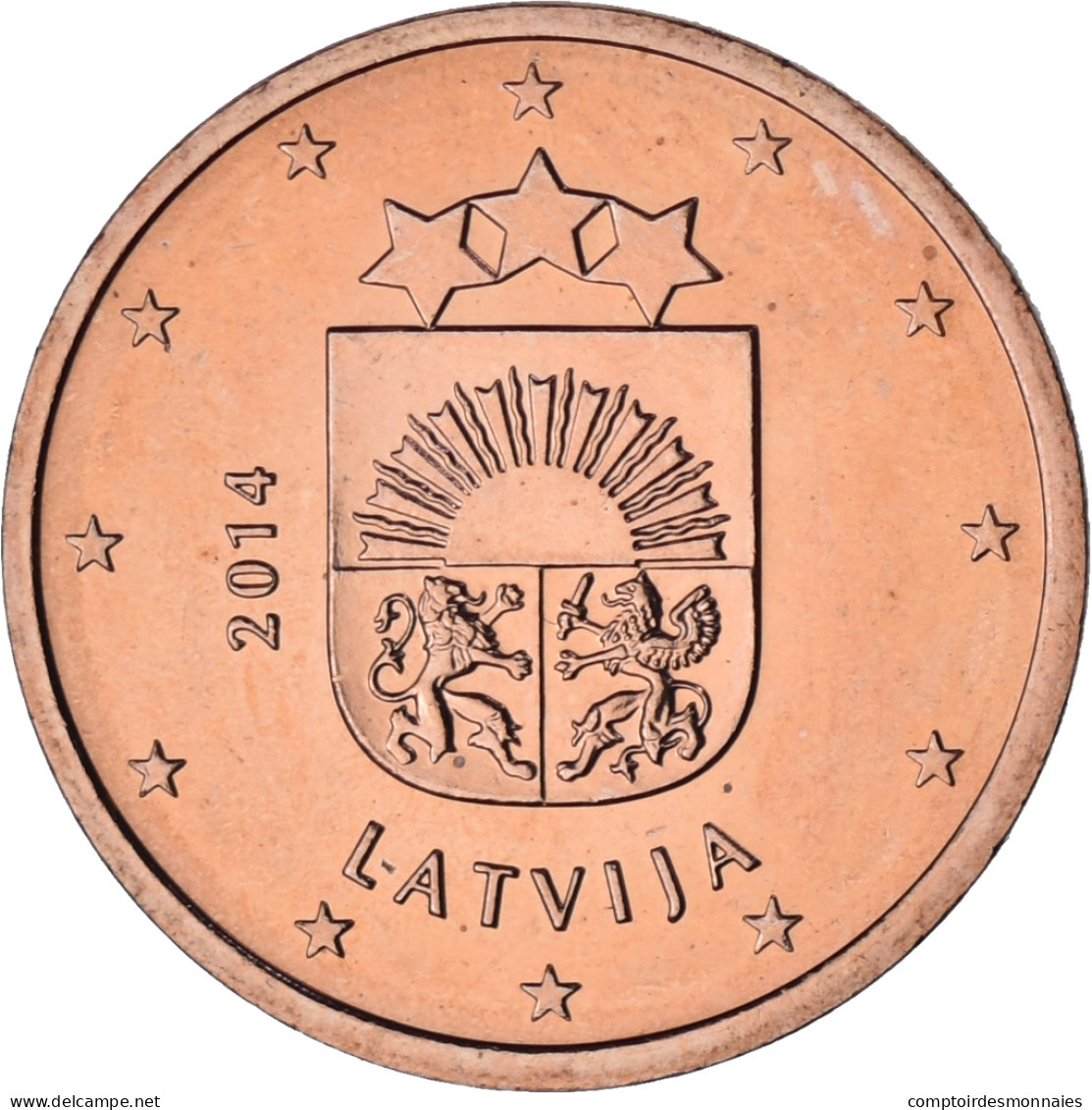 Lettonie, 5 Euro Cent, 2014, BU, SPL+, Cuivre Plaqué Acier, KM:152 - Lettland