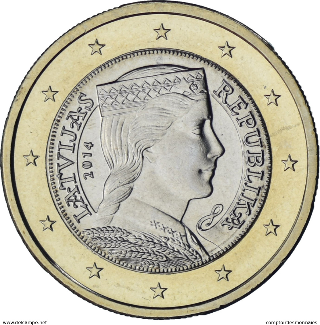 Lettonie, Euro, 2014, BU, SPL+, Bimétallique, KM:156 - Latvia