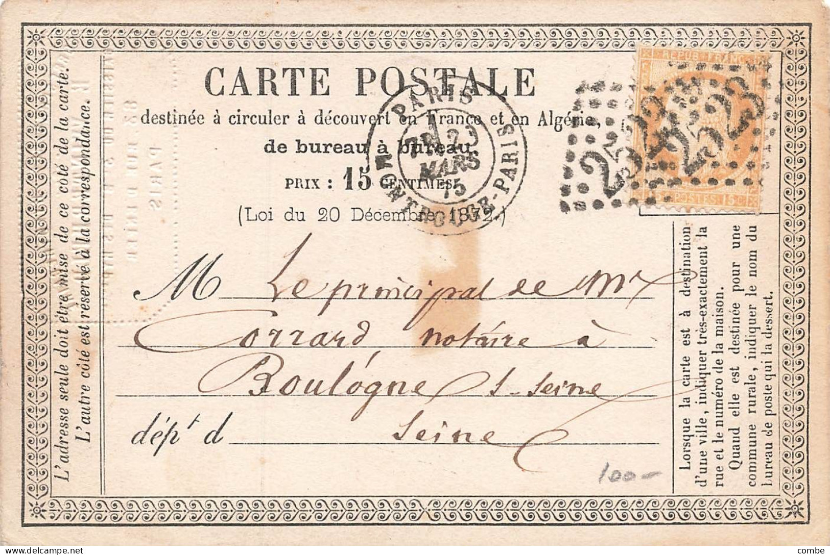 CARTE PRECURSEUR N° 10. FLEURONNÉ. MONTROUGE-PARIS. T18. GC 2523 DOUBLE - Precursor Cards