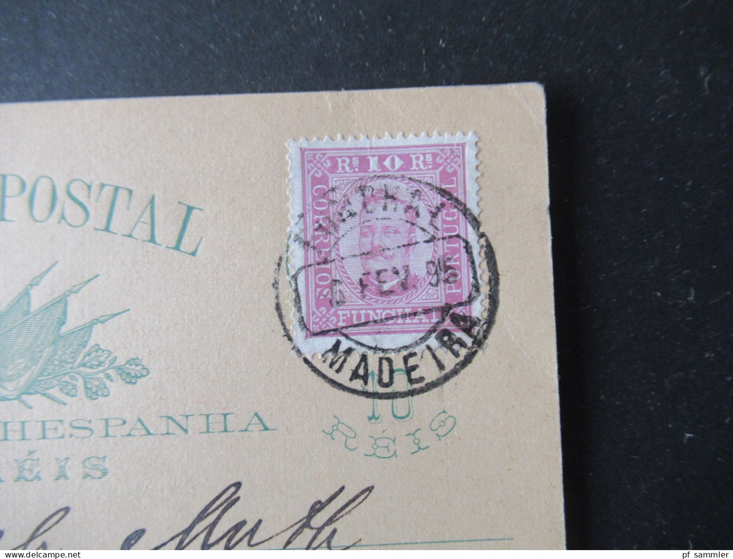 Portugal Madeira 1895 Ganzsache / Doppelkarte Gebraucht Stempel Funchal Madeira Und Ank. K1 Coblenz - Lützel - Madeira