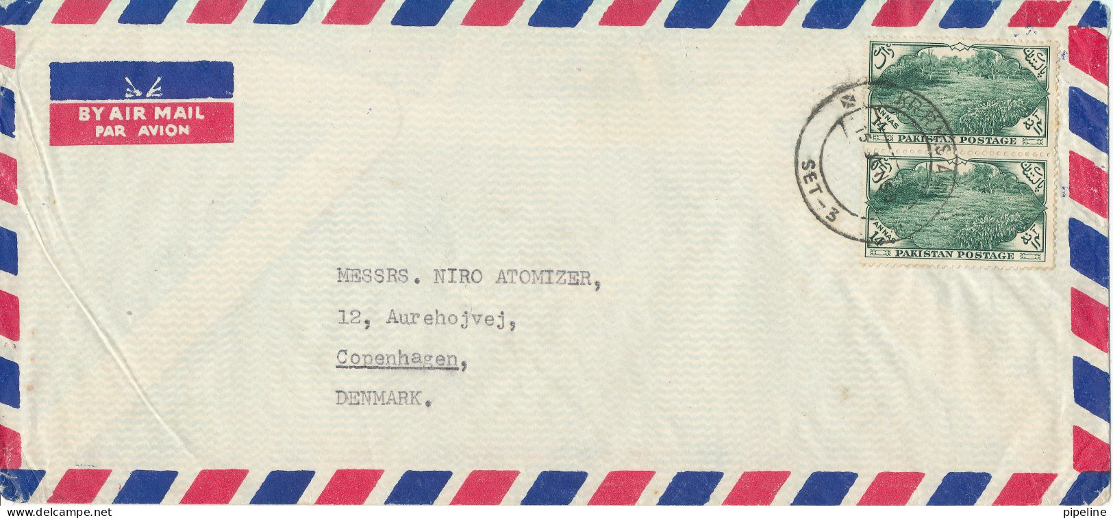 Pakistan Air Mail Cover Sent To Denmark 13-11-1959 - Posta Aerea