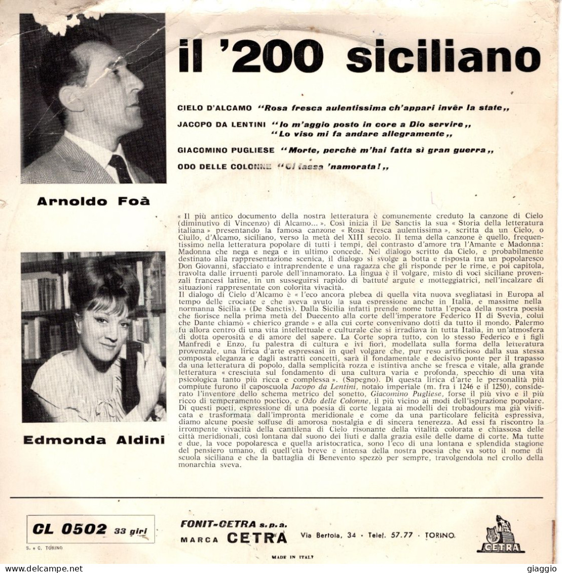 °°° 590) 45 GIRI - NANNI STEFANO - IL 200 SICILIANO - LETTURE ARNOLDO FOA °°° - Sonstige - Italienische Musik