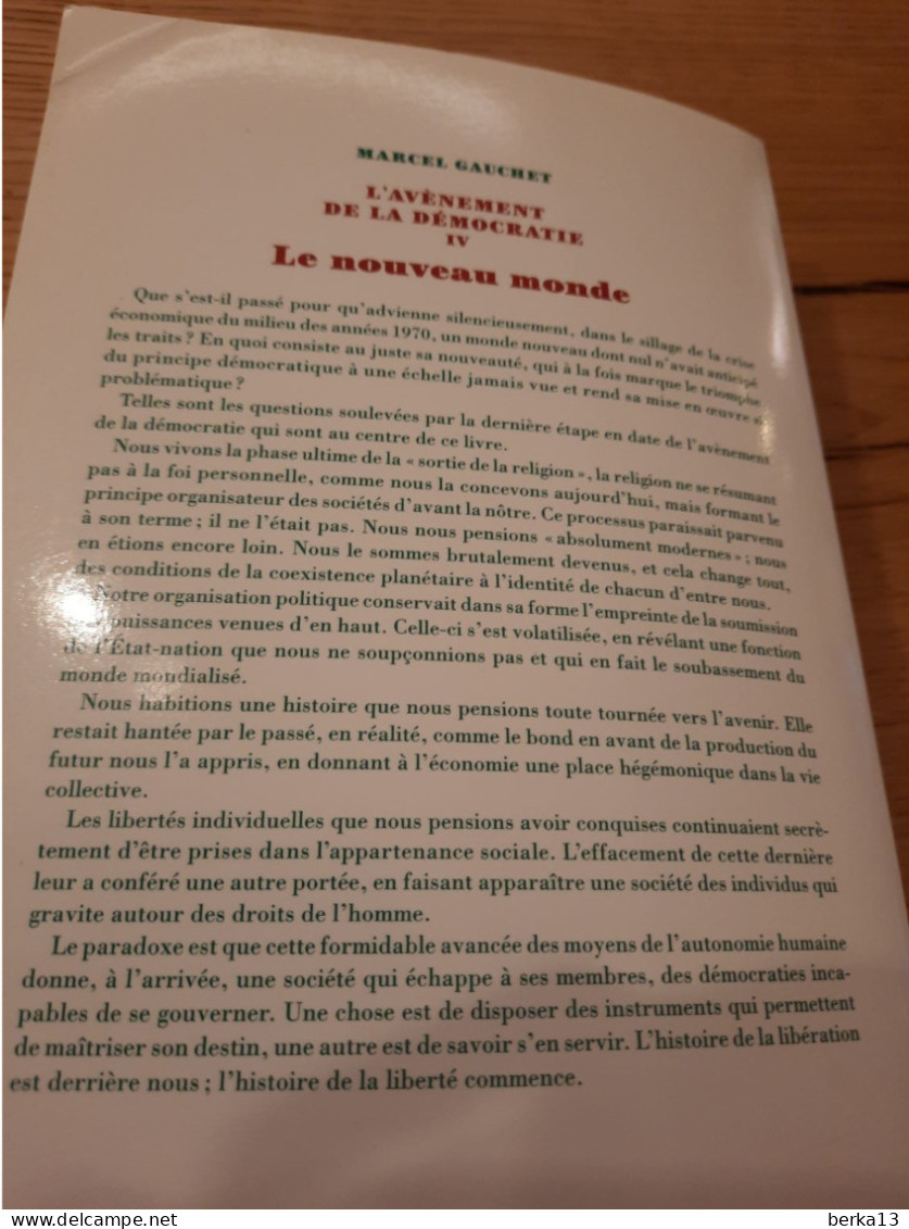 L'Avènement De La Démocratie IV - Le Nouveau Monde GAUCHET 2017 - Soziologie