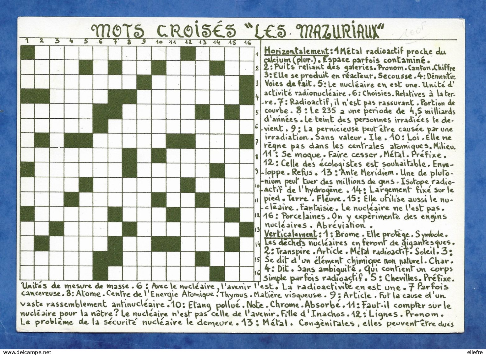 CPM Illustrateur Bernard JEUDY - Mots Croisés " Les Mazuriaux - Tirage Signée De L'artiste 045/50 - 1979 - Jeudy