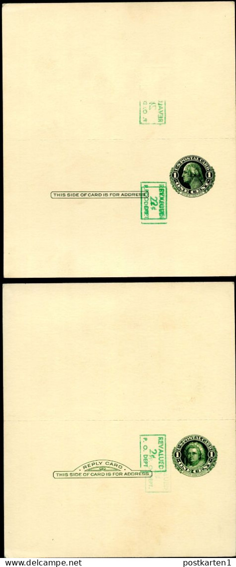 UY14a Type 2j DOUBLE SURCHARGES Postal Card With Reply Mint Unfolded Vf 1952 Cat.$45.00 - 1941-60