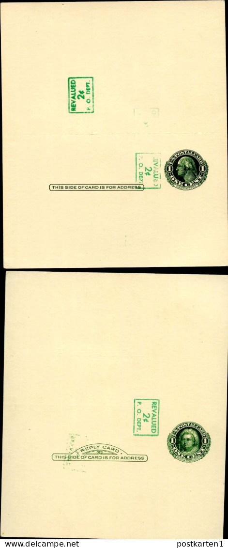 UY14a Type 2var SECOND SURCHARGE ON REVERSE Postal Card With Reply Mint Unfolded Xf 1952 - 1941-60