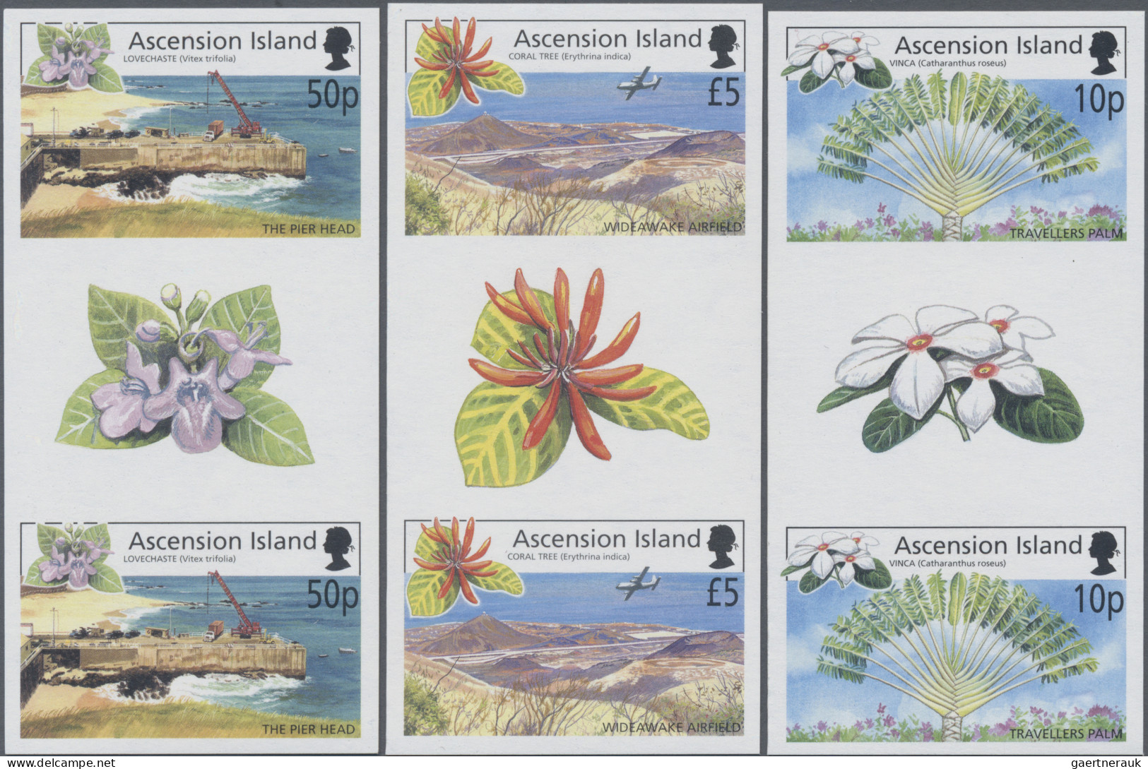 Ascension: 2001/2013. Collection containing 76 IMPERFORATE stamps (inclusive som