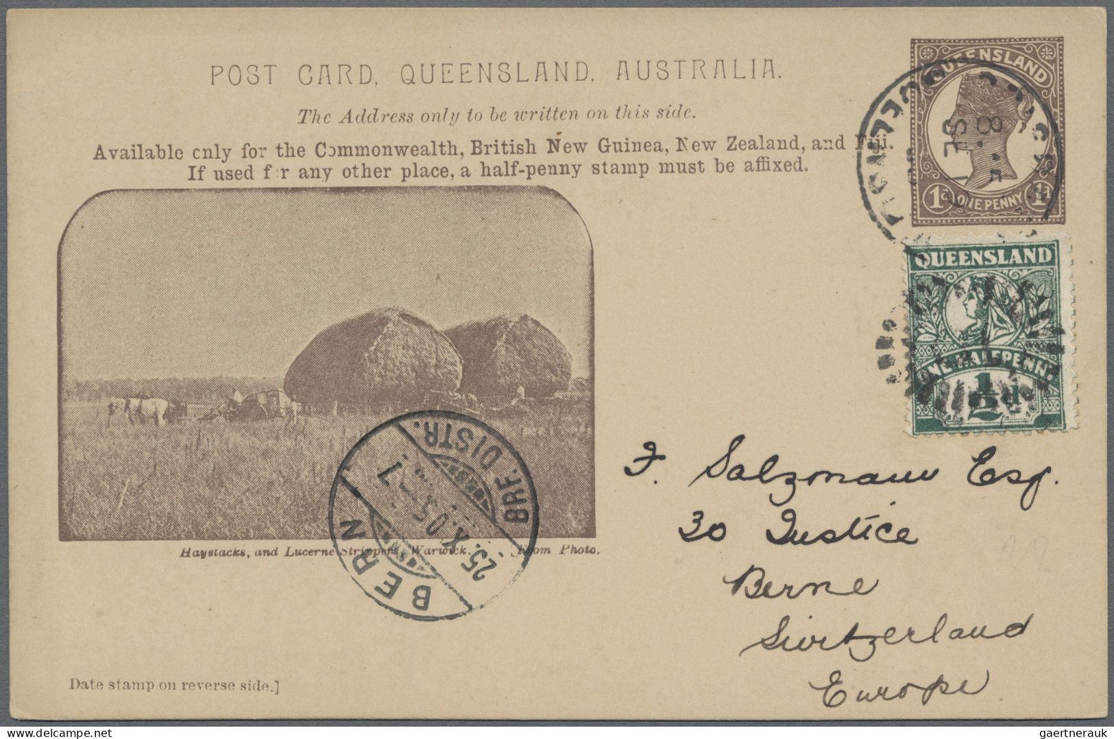 Queensland - Postal Stationery: 1904, Pictorial Issue 'Available Only For The Co - Covers & Documents