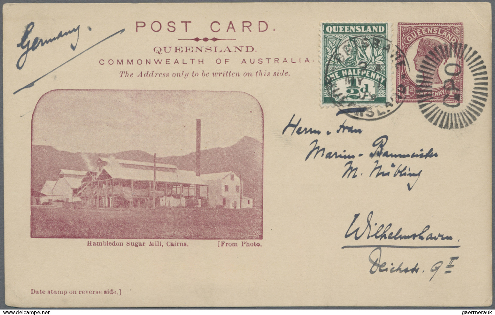 Queensland - Postal Stationery: 1906, Pictorial Issue With 'POST CARD' At Top Me - Briefe U. Dokumente