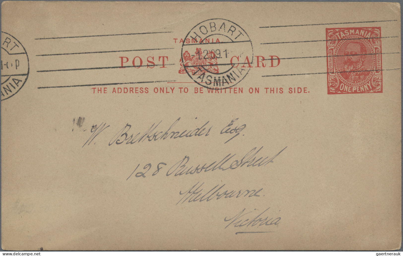 Tasmania -  postal stationery: 1900/1912 ca., collection with ca.20 mostly used