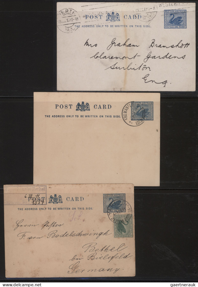 Western Australia - postal stationery: 1900/1912 ca., collection with ca.45 used