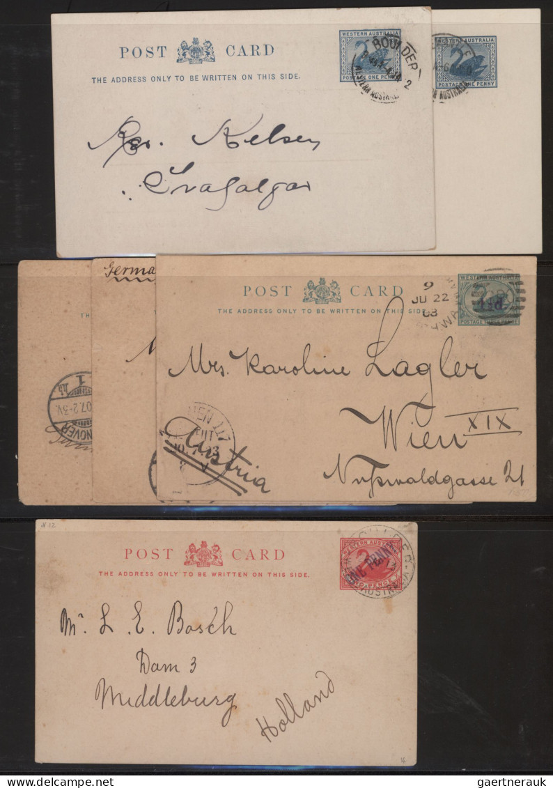 Western Australia - postal stationery: 1900/1912 ca., collection with ca.45 used