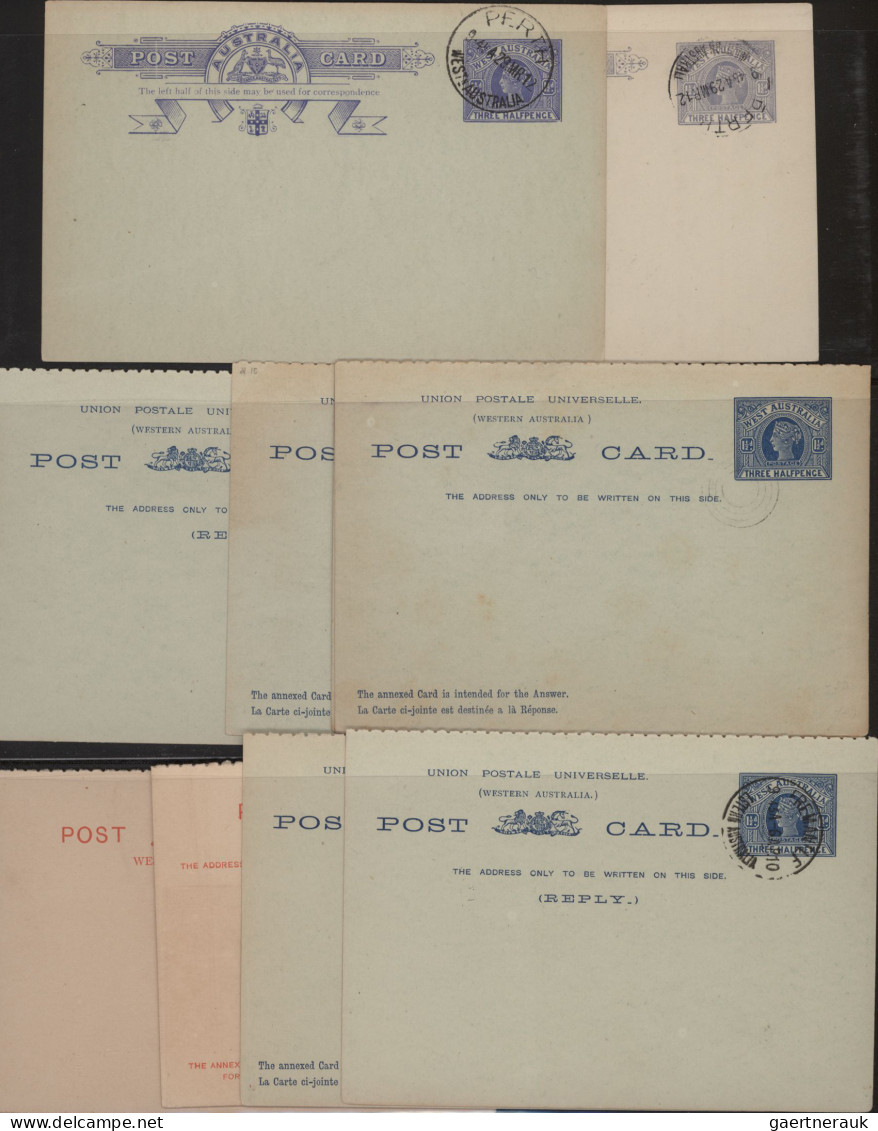 Western Australia - postal stationery: 1900/1912 ca., collection with ca.45 used