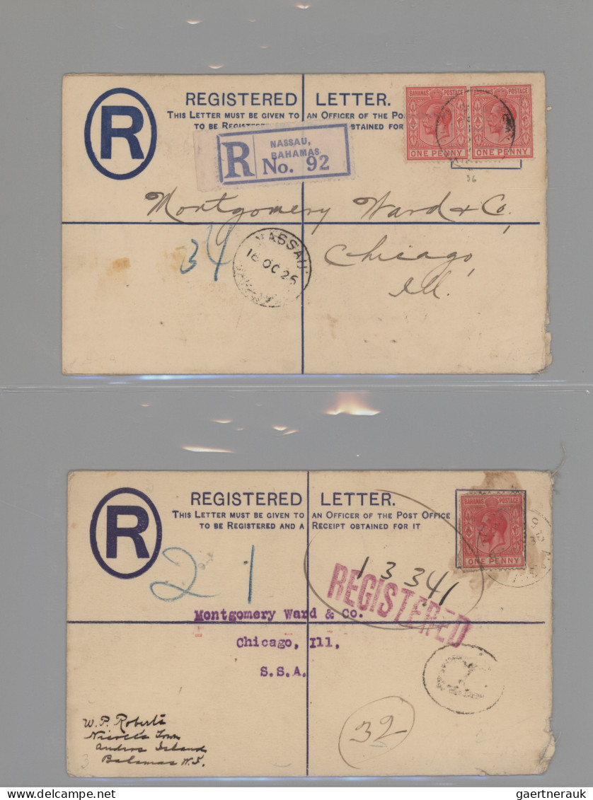 Bahamas - Postal Stationery: 1893/1925, Assortment Of Nine Used Stationeries (si - Otros & Sin Clasificación