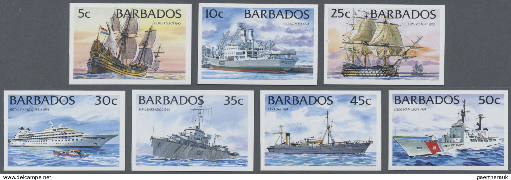 Barbados: 1994/2015. Collection Containing 303 IMPERFORATE Stamps (inclusive Man - Barbados (1966-...)