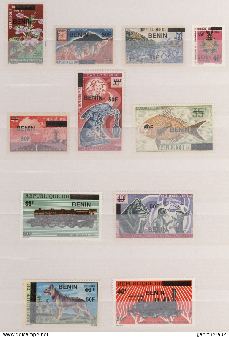 Benin: 2009 Provisionals Complete Set Of 64 Overprinted Values, Mint Never Hinge - Benin - Dahomey (1960-...)