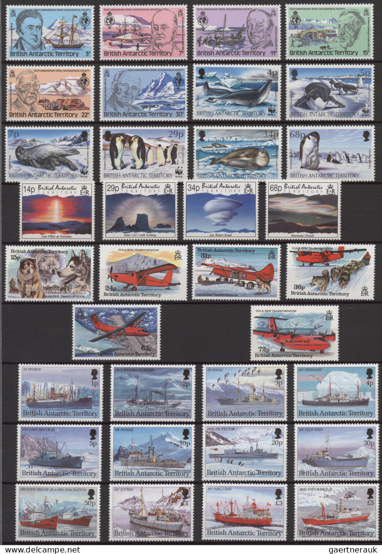 British Antarctica: 1980-2009 Mint Collection Of Stamps And Souvenir Sheets In A - Oblitérés