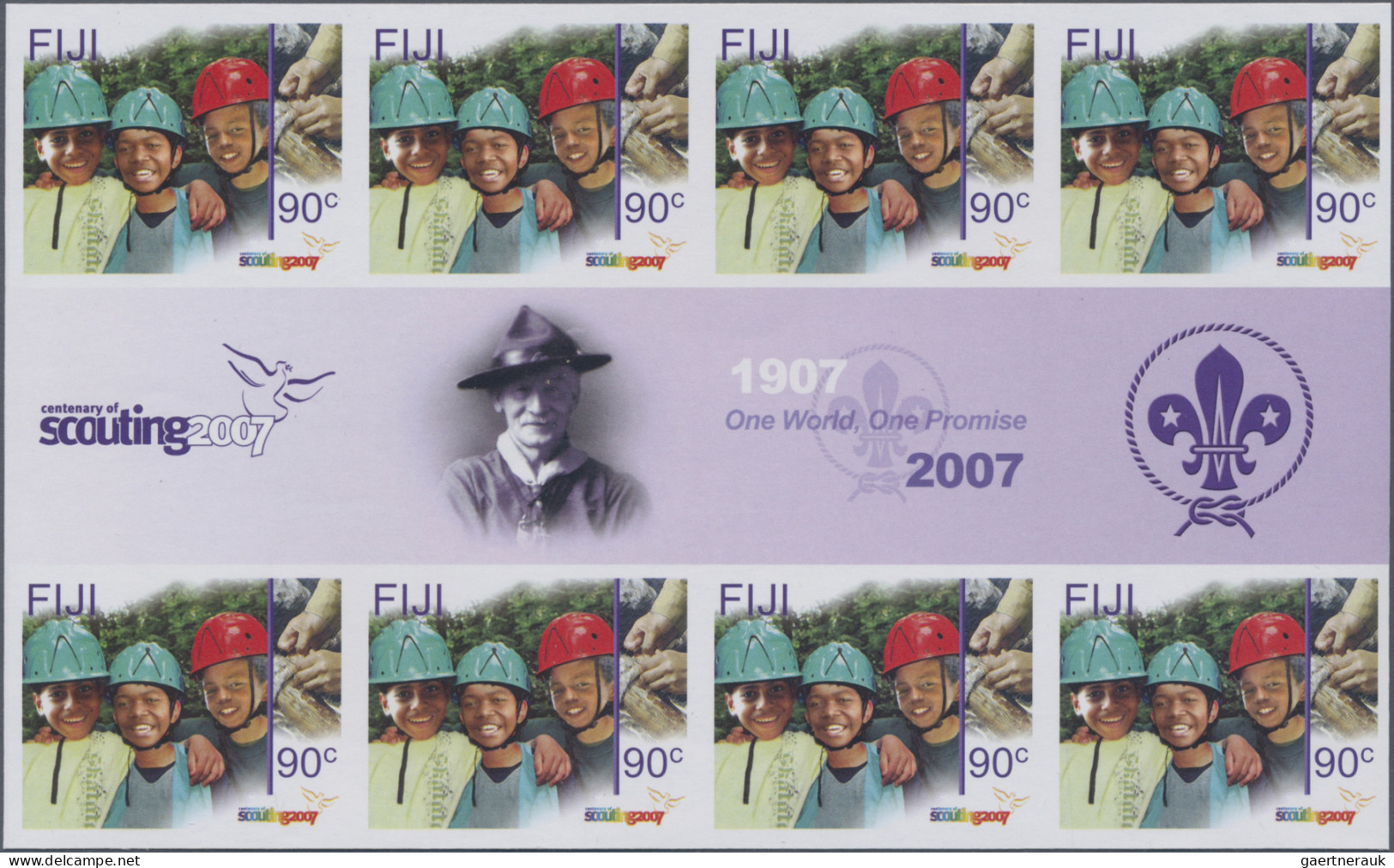 Fiji: 2000/2007. Collection containing 52 IMPERFORATE stamps (inclusive s/s, m/s