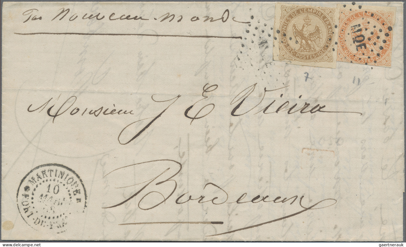 Martinique: 1868/1875, Martinique+Reunion, Two Letters To Bordeaux: Martinique 1 - Otros & Sin Clasificación