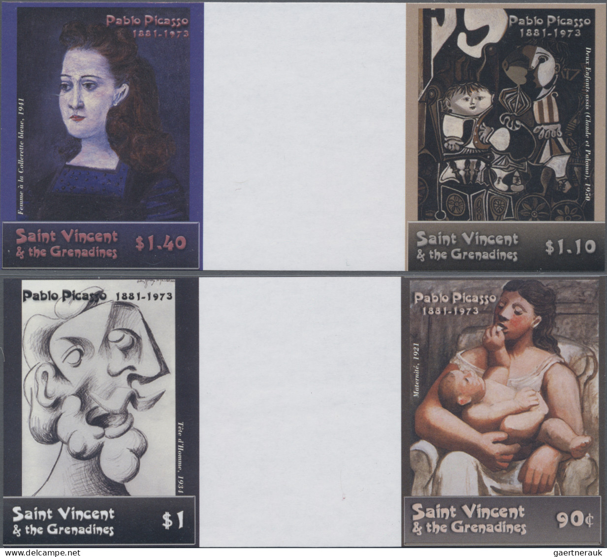 St. Vincent: 2000/2010. Collection containing 142 IMPERFORATE stamps (inclusive