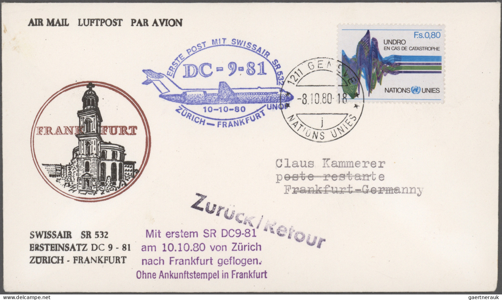 United Nations: 1953/1988, Balance Of Apprx. 420 Covers/cards, Incl. "blue" And - Emisiones Comunes New York/Ginebra/Vienna