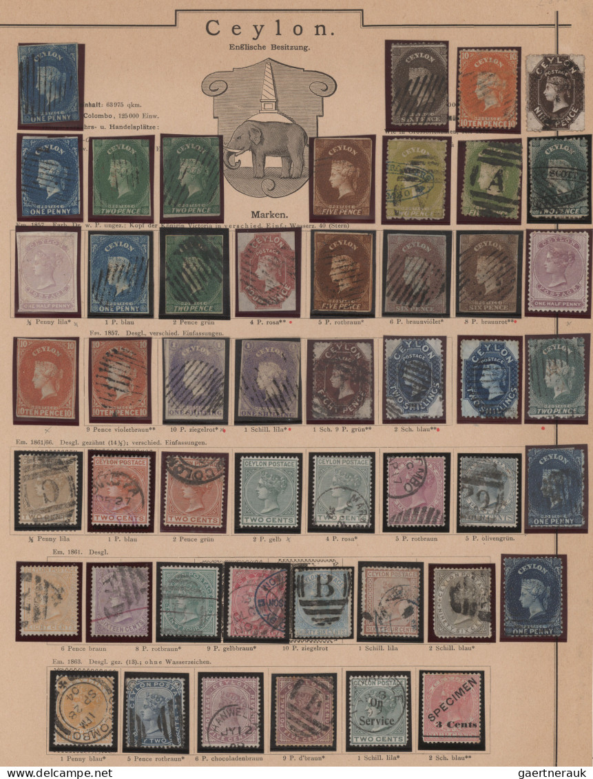 Oversea: 1850's-1940's Ca.: Collection Of Used And (few) Mint Stamps From Britis - Sammlungen (im Alben)